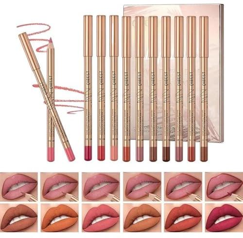 12 PCS Lip Liner Set, Lip Liners Pencil Stain, High Pigmented Nude Pencil Set