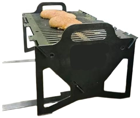 Parrilla De Barbacoa Plegable Acero Inoxidable, Compacta Y Portátil, Carbón, Sobremesa, For Camping Picnics, 40 X 22 10 Cm