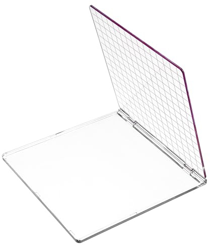 Stamp Block Stamping Block Stamping Platform Acrylic 6.18× 5.94 Inch Foldable Clear Stamping Blocks Tool with Grid Lines Decorative for DIY Scrapbooking Journaling and Paper Craft Making
