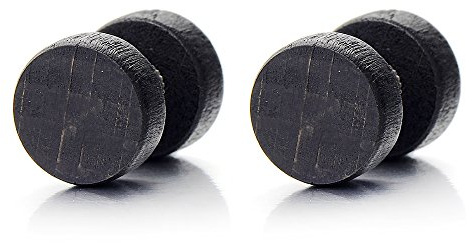 8MM Legno Cerchio Orecchini da Uomo Donna. Finto Dilatatore Fake Plug. 1 Paio
