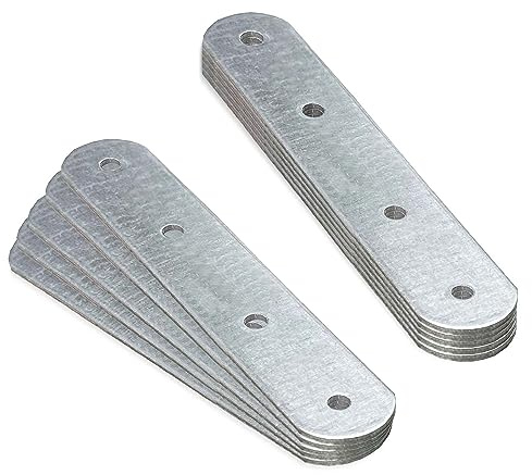 OMIDEAS 10 x Connecting Plates (120 x 25 x 2) Straight Repair Joining Fixing Mending Flat Bracket Brace Shelf Support Metal Galvanised Connector