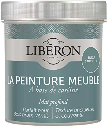 Libéron Peinture meuble à base de caséine, Bleu Sarcelle 500 ML