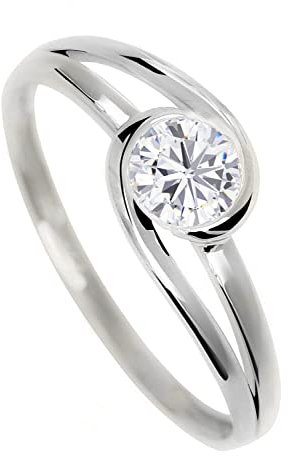 My Gold Damen Verlobungsring Gold Damenring Echtes Weißgold 375 (9 Karat) Mit Zirkonia Gr. 60 Lauren Amy V0011590