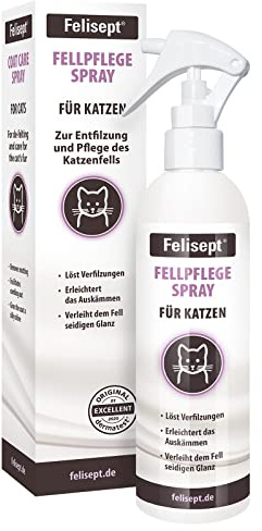 Felisept spray de soin du pelage pour chats 250ml - Parfum pour chat - Spray démêlant pour chats - Soins de la fourrure de chat - Protection spéciale et soin doux pour le pelage du chat