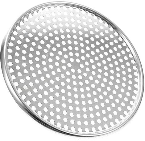 Operitacx 8 Inch Pizza Trays for Oven Non Stick with Holes, Perforated Baking Tray Nonstick Stainless Steel Pizza Pan with Holes for Home Kitchen Use