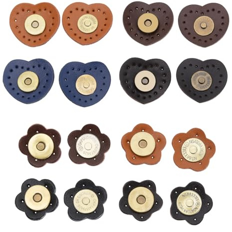 eMagTech Lot de 8 fermoirs magnétiques en cuir synthétique pour sac à main, accessoires pour loisirs créatifs