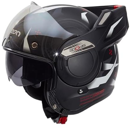 BEON Stratos – Sportlicher Fighterjet-Systemhelm – ECE 22.06 zugelassen, Rollerhelm, Motorradhelm, Helm für Motorrad, Roller, Moped, Moped