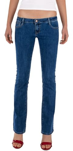 Fraternel damjeans byxor bootcut höftjeans, blå, L