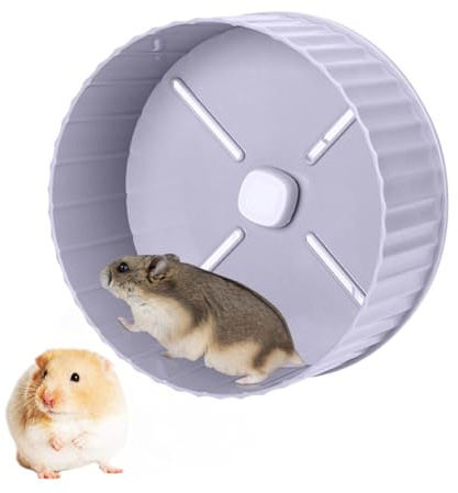 HyzaPhix Silent Hamster Exercise Wheel, Hamster Running Wheel Silent Spinner for Hamsters Gerbils Mice Or Other Small Animals (GREY)
