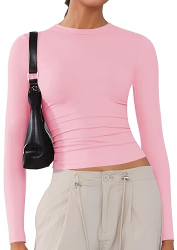ARCFEETORY Women's Women's Long Sleeve Crew Neck T Shirt T-Shirt (Pack of 1)