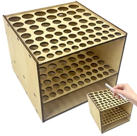 Supporto per pennelli da pittura – Supporto per pennelli da in legno a 67 fori | Supporto per pennelli da trucco | Supporto per pennelli da pittura | Supporto per pennelli da pittura |