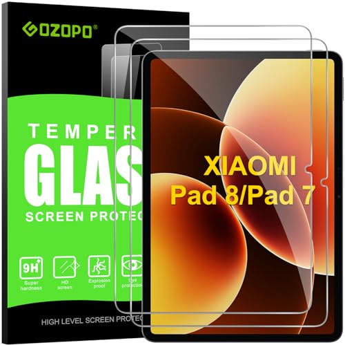 GOZOPO Protection Écran pour Xiaomi Pad 8/ Pad 8 Pro/Pad 7/ Pad 7 Pro 11,2 Pouces, Résistant aux Rayures Film en Verre Trempé