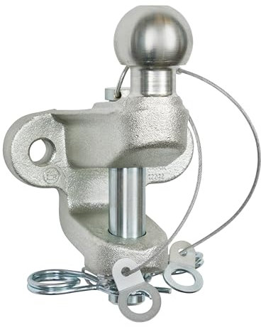 RING Heavy Duty Ball & Pin Silver Tow Ball for Two Bolt Fixing Tow Bar Brackets - E-Approved Mechanical Coupling