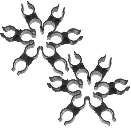 Anneome 12pcs 25mm Double Port Plastic Pipe Clips and Tube Clamps, Black Double Pipe Fasteners for Warehouse Shelving, Supermarket Shelf Link, and Chain Link Fence Panel Connector