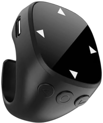 Anello di controllo intelligente – Clicker wireless per presentazioni, touch gesture scroller, dispositivo tecnologico indossabile, telecomando multimediale abilitato, design ergonomico e sottile per