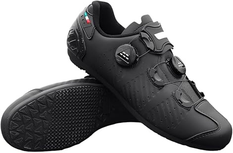 Treer Chaussure VTT Homme sans Taquet, Chaussures Velo Route Cyclisme Homme et Femmes, Gummiunterseite Antidérapants Semelle Dure, sans Lacets, 36EU-47EU