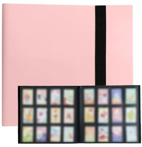 Trading Card Binder-12-Pocket,Total 480 Pockets,Card Collection Binder for Standard Cards, Side Loading Card Folder for MTG, Sports (Football/Basketball/Baseball) Cards (Pink)