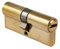 Amig - Cilindro de seguridad - Cerradura para puertas - Bombín de doble embrague -Leva larga - Incluye 5 llaves - Dorado - Medidas: 60 (30-30 mm)