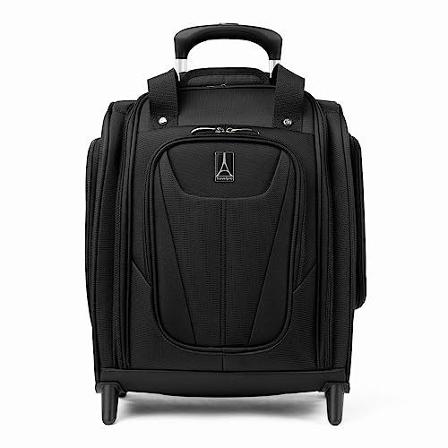 Travelpro Maxlite 5 Lätt rullande handbagage med mjuka sidor, kompakt upprätt rullväska för under sätet, 2 hjul, väska för män och kvinnor, svart, 35 cm