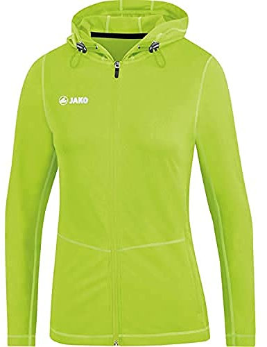 JAKO Damen Kapuzenjacke Run 2.0, Neongrün, 40