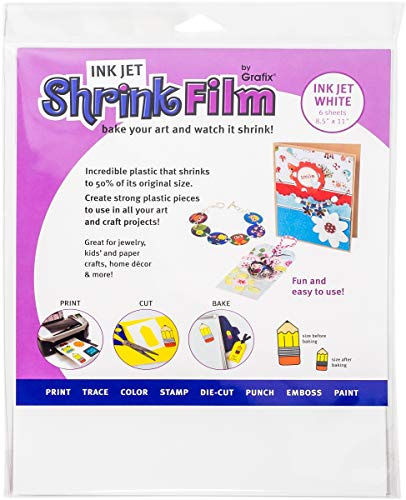Grafix KSF50IJ-W Lot de 50 films rétractables pour imprimante jet d'encre Blanc 21,6 x 27,9 cm