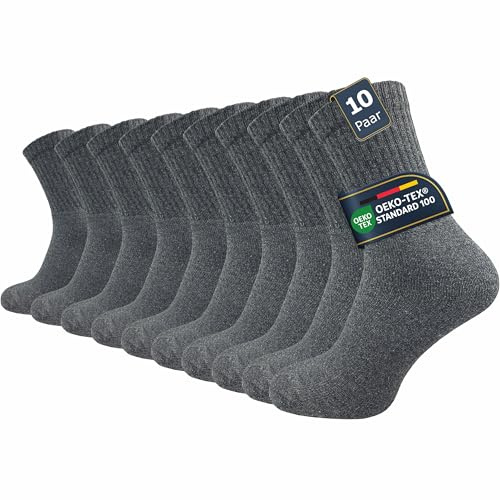 GAWILO Chaussettes Militaires et de Chasse pour Homme et Femme (10 Paires) - de Travail Avec Pied en Tissu Éponge Renforcé - de Loisirs Avec Ceinture Confortable