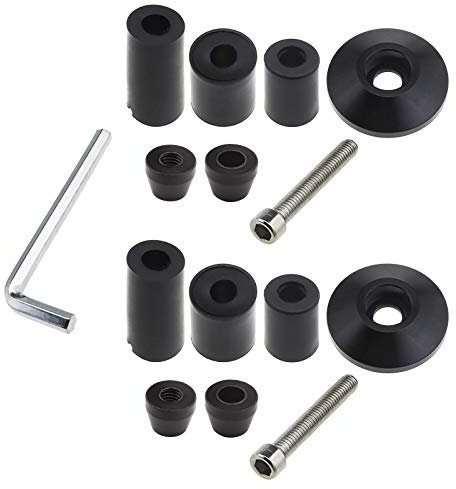 Pair of 22mm Motorcycle Handlebar End Plug Covers Kit with Bolts Expansion Tubes Hex Wrench Black Universal For 7/8Inch Bars Motorbike