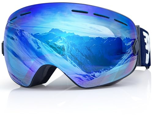 EXP VISION Snowboard Ski Goggles Men Women Youth, Anti Fog OTG Winter Snow Goggles Spherical Detachable Lens