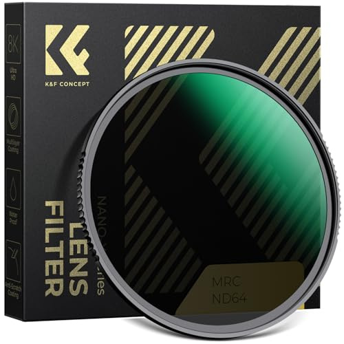 K&F CONCEPT 77mm ND64 Lens Filter (6-Stop Fixed Neutral Density Filter), 28 Multi-Layer Coatings HD Waterproof Ultra Slim Nano-X Series Filter for Camera Lens