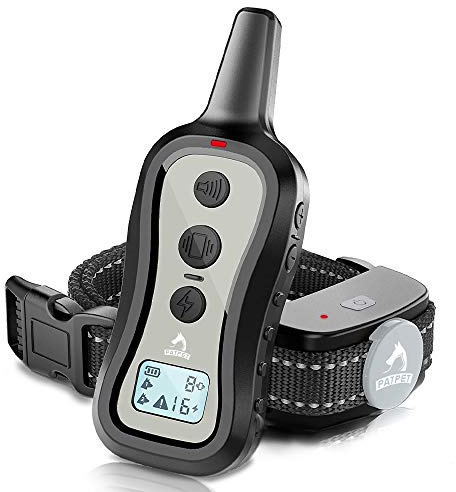 PATPET Dog Training Collar Shock Collar with Remote - 3 Training Modes, Beep, Vibration and Shock, Up to 1000 ft Remote Range, Rainproof for Small Medium Large Dogs
