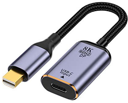 xiwai USB-C Type C Female Source to Mini Displayport DP 1.4 Sink HDTV Cable 8K@60hz 4K@120hz for Tablet Phone Laptop