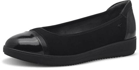 Tamaris Comfort Damen Ballerinas Runde Spitze Bequem, Schwarz (Black), 39 EU