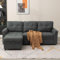 Panana Corner Sofa Bed - Universal Pull Out SofaBed - Left or Right Side Storage Chaise Couch,Sofa Bed Settee Sectional Sofa (FRSS23-Grey Linen Fabric)