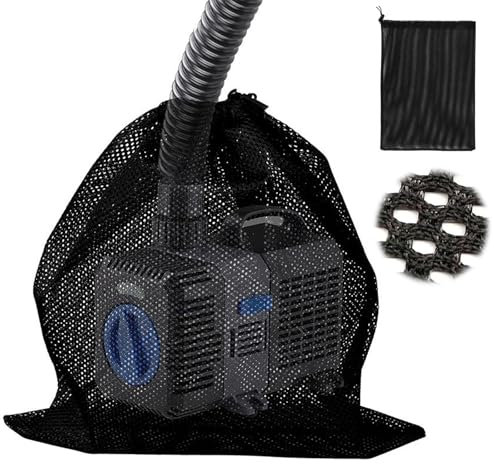 Pond Filter Pump Barrier Bag, 1 Pcs Pump Filter Mesh Bag with Drawstring, Pond Pump and Filter Kit Bag, Pond Pump Accessories（31 * 41cm, Black）