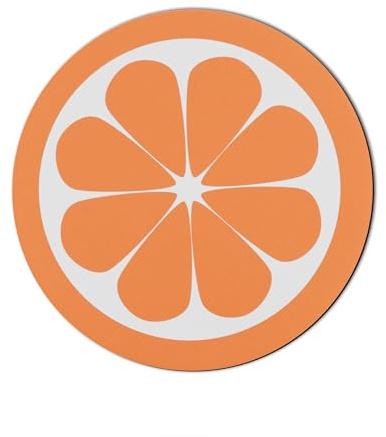 Miquelrius - Alfombrilla ratón antideslizamiento, Accesorio Escritorio tamaño ø200mm, Material poliéster para Deslizamiento Suave, Alfombrilla Redonda con Base de Goma, Mousepad Naranja