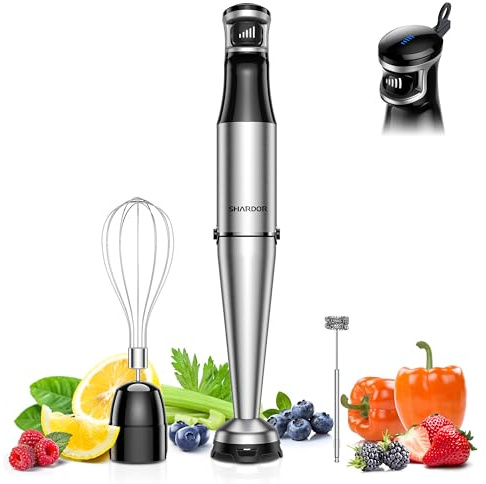 Hand Blender,3 In 1 Hand Blenders For Kitchen,power 1200w,20-Speed & Turbo Stick Blender,Scratch Resistant Hand Whisk Electric With Dough Hooks,Egg