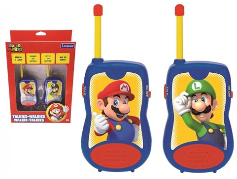 Lexibook - Nintendo Super Mario Walkie-Talkie, Clip da Cintura, Batteria, per Bambini, 2 canali, Blu/Rosso, TW12NILXB