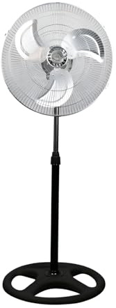 Genérico Ventilador de Pie Industrial 18” (45 cm) 75W – 3 Velocidades, Oscilación 180°, Altura Regulable 82-112 cm, Motor de Cobre, Ventilador Silencioso para Hogar u Oficina hasta 50 m²