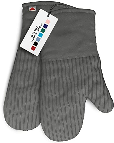 Big Red House - Silicone Oven Mitts - Gray Set of 2-12.5 - Heat Resistant to 536 F / 280 C Kitchen Gloves - Professional Grade Protection Hot Cooking Baking