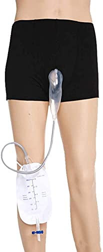 Urinbeutel für männliche Urinsysteme, 500 ml, Herren-Urinbeutel, Inkontinenzhose, tragbar, auslaufsicher, Sammler, Harndrainage für bettlägerige ältere Menschen (L)