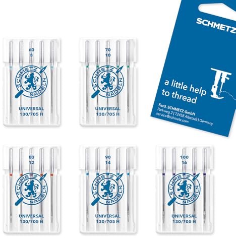 SCHMETZ | 25 Aiguilles pour machines à coudre | Universal Pure Set | pour les matériaux les plus courants | Assortments