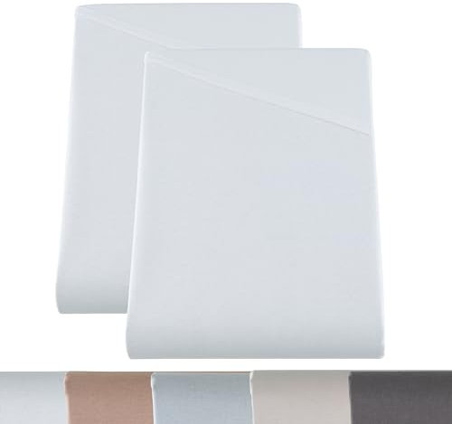 BaSaTex Klassisches Baumwolle Bettlaken | Betttuch | Leintuch | Haustuch ohne Gummizug | 2er Pack | 100% Baumwolle | 150x250 in Weiss
