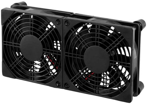 QWORK® PC Ventole USB, Doppia ventola da 120 mm 2 in 1, ventola di raffreddamento per computer USB da 5 V, per router, computer, TV Box, tablet