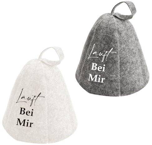 Sugeru 2 Stück Filz-Saunahut,Ideales Sauna Hut für Damen und Herren,Gute Qualität Saunamütze,Paar Sauna Zubehör,Sauna Mütze,Saunahut Filz,für Saunaliebhaber ein Wellness Erlebnis (weiß grau)
