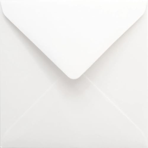 Netuno 25 kuvert vita fyrkantiga 11 x 11 cm naturliga och högkvalitativa | 120 g Malmero Blanc – ädla vita kuvert naturpapper för bröllop, dop, konfirmation och årsdag