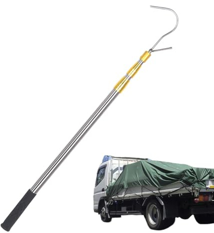 Pinza telescopica – Letto in acciaio inox Buddy Truck Tool | Gancio allungabile multifunzione per letto di camion, teloni, scaffali e oggetti difficili da raggiungere