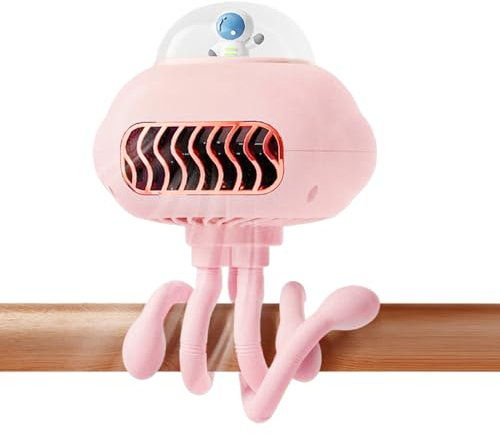 Klemmlüfter Für Kinderwagen, 3 Speeds Quiet Stroller Fan, Wiederaufladbarer Flexibler Kühler Für Outdoor Schreibtisch Fahrrad Schlaf Bett Reisebett Autositz Reisen