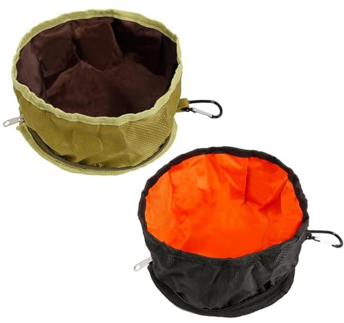 Cuenco de agua de viaje para perros, comederos plegables con cremallera, bebedero portátil para perros y gatos, bebedero de comida para viajes, camping, paseos