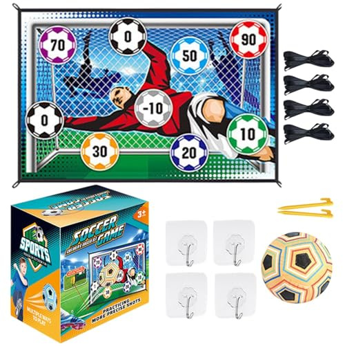 da lancio per bambini, kit di attrezzatura per l'allenamento, dispositivo di bersaglio in flanella, 1 pallone con 2 a terra per un gioco divertente | Set da gioco con pallone da calcio per
