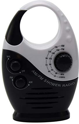 Waterproof Shower Radio, 3V 0.5W Adjustable Volume Shower AM FM Button Speaker, Bathroom Shower Speakers Wireless Radio with Top Handle